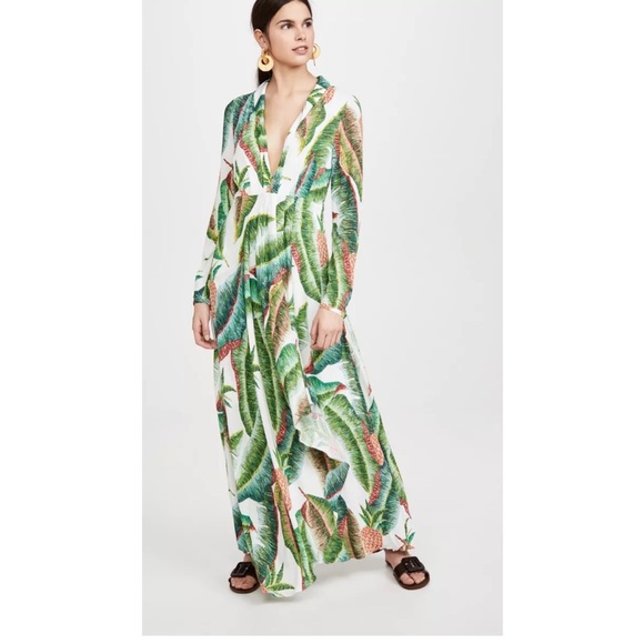 Farm Rio maxi dress in palm print. - Picture 1 of 7